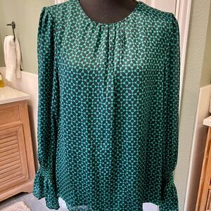 CeCe Vibrant Green Blouse
